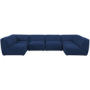  Manufacturer Color_Navy -- Miramar 142" Navy Linen Textured Fabric Upholstered 6 pc Modular Sectional IMAGE 4