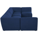  Manufacturer Color_Navy -- Miramar 142" Navy Linen Textured Fabric Upholstered 6 pc Modular Sectional IMAGE 5
