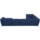  Manufacturer Color_Navy -- Miramar 142" Navy Linen Textured Fabric Upholstered 7 pc Modular Sectional IMAGE 3