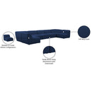  Manufacturer Color_Navy -- Miramar 175" Navy Linen Textured Fabric Upholstered 7 pc Modular Sectional IMAGE 10