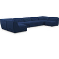  Manufacturer Color_Navy -- Miramar 175" Navy Linen Textured Fabric Upholstered 7 pc Modular Sectional IMAGE 1