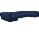  Manufacturer Color_Navy -- Miramar 175" Navy Linen Textured Fabric Upholstered 7 pc Modular Sectional IMAGE 1