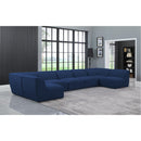  Manufacturer Color_Navy -- Miramar 175" Navy Linen Textured Fabric Upholstered 7 pc Modular Sectional IMAGE 2