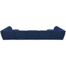  Manufacturer Color_Navy -- Miramar 175" Navy Linen Textured Fabric Upholstered 7 pc Modular Sectional IMAGE 3