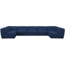  Manufacturer Color_Navy -- Miramar 175" Navy Linen Textured Fabric Upholstered 7 pc Modular Sectional IMAGE 4