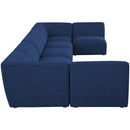  Manufacturer Color_Navy -- Miramar 175" Navy Linen Textured Fabric Upholstered 7 pc Modular Sectional IMAGE 5
