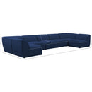  Manufacturer Color_Navy -- Miramar 175" Navy Linen Textured Fabric Upholstered 7 pc Modular Sectional IMAGE 9