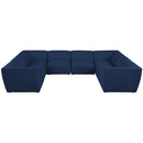  Manufacturer Color_Navy -- Miramar 142" Navy Linen Textured Fabric Upholstered 8 pc Modular Sectional IMAGE 4