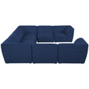  Manufacturer Color_Navy -- Miramar 142" Navy Linen Textured Fabric Upholstered 8 pc Modular Sectional IMAGE 5