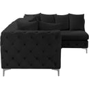  Manufacturer Color_Black -- Meridian Tremblay Fabric 4 pc Sectional IMAGE 12