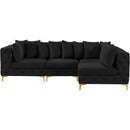  Manufacturer Color_Black -- Meridian Tremblay Fabric 4 pc Sectional IMAGE 5