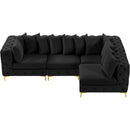  Manufacturer Color_Black -- Meridian Tremblay Fabric 4 pc Sectional IMAGE 7