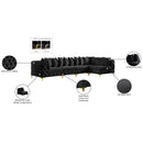 Meridian Tremblay Black Velvet Modular Sectional IMAGE 14
