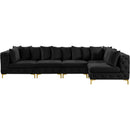  Manufacturer Color_Black -- Meridian Tremblay Fabric 5 pc Sectional IMAGE 5