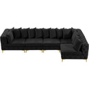  Manufacturer Color_Black -- Meridian Tremblay Fabric 5 pc Sectional IMAGE 7