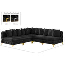  Manufacturer Color_Black -- Meridian Tremblay Fabric 5 pc Sectional IMAGE 11