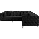  Manufacturer Color_Black -- Meridian Tremblay Fabric 5 pc Sectional IMAGE 10
