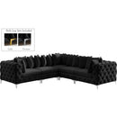  Manufacturer Color_Black -- Meridian Tremblay Fabric 5 pc Sectional IMAGE 2