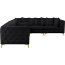  Manufacturer Color_Black -- Meridian Tremblay Fabric 6 pc Sectional IMAGE 9