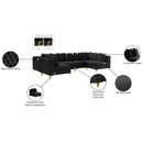 Meridian Tremblay Black Velvet Modular Sectional IMAGE 16