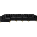  Manufacturer Color_Black -- Meridian Tremblay Fabric 6 pc Sectional IMAGE 5
