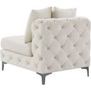  Manufacturer Color_Cream -- Tremblay Cream Velvet Upholstered Modular Armless Chair IMAGE 10