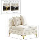  Manufacturer Color_Cream -- Tremblay Cream Velvet Upholstered Modular Armless Chair IMAGE 15