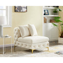  Manufacturer Color_Cream -- Tremblay Cream Velvet Upholstered Modular Armless Chair IMAGE 3