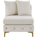  Manufacturer Color_Cream -- Tremblay Cream Velvet Upholstered Modular Armless Chair IMAGE 5