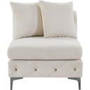  Manufacturer Color_Cream -- Tremblay Cream Velvet Upholstered Modular Armless Chair IMAGE 6