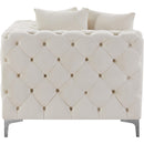  Manufacturer Color_Cream -- Tremblay Cream Velvet Upholstered Modular Corner Chair IMAGE 10
