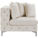  Manufacturer Color_Cream -- Tremblay Cream Velvet Upholstered Modular Corner Chair IMAGE 12