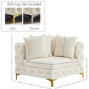  Manufacturer Color_Cream -- Tremblay Cream Velvet Upholstered Modular Corner Chair IMAGE 13