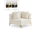  Manufacturer Color_Cream -- Tremblay Cream Velvet Upholstered Modular Corner Chair IMAGE 1