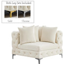  Manufacturer Color_Cream -- Tremblay Cream Velvet Upholstered Modular Corner Chair IMAGE 2