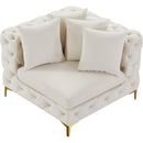  Manufacturer Color_Cream -- Tremblay Cream Velvet Upholstered Modular Corner Chair IMAGE 5