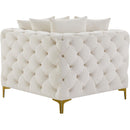 Manufacturer Color_Cream -- Tremblay Cream Velvet Upholstered Modular Corner Chair IMAGE 7