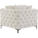  Manufacturer Color_Cream -- Tremblay Cream Velvet Upholstered Modular Corner Chair IMAGE 8