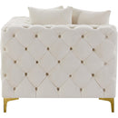  Manufacturer Color_Cream -- Tremblay Cream Velvet Upholstered Modular Corner Chair IMAGE 9