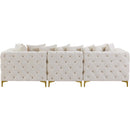  Manufacturer Color_Cream -- Tremblay 109" Cream Velvet Upholstered 3 pc Modular Sofa IMAGE 11