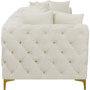  Manufacturer Color_Cream -- Tremblay 109" Cream Velvet Upholstered 3 pc Modular Sofa IMAGE 13