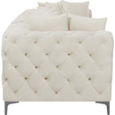  Manufacturer Color_Cream -- Tremblay 109" Cream Velvet Upholstered 3 pc Modular Sofa IMAGE 14