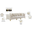  Manufacturer Color_Cream -- Tremblay 109" Cream Velvet Upholstered 3 pc Modular Sofa IMAGE 16