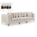  Manufacturer Color_Cream -- Tremblay 109" Cream Velvet Upholstered 3 pc Modular Sofa IMAGE 1