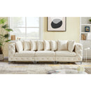  Manufacturer Color_Cream -- Tremblay 109" Cream Velvet Upholstered 3 pc Modular Sofa IMAGE 4