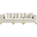  Manufacturer Color_Cream -- Tremblay 109" Cream Velvet Upholstered 3 pc Modular Sofa IMAGE 5