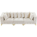  Manufacturer Color_Cream -- Tremblay 109" Cream Velvet Upholstered 3 pc Modular Sofa IMAGE 7