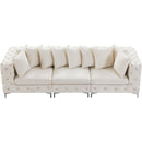  Manufacturer Color_Cream -- Tremblay 109" Cream Velvet Upholstered 3 pc Modular Sofa IMAGE 8