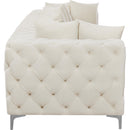  Manufacturer Color_Cream -- Tremblay 139" Cream Velvet Upholstered 4 pc Modular Sofa IMAGE 10