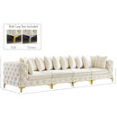  Manufacturer Color_Cream -- Tremblay 139" Cream Velvet Upholstered 4 pc Modular Sofa IMAGE 11